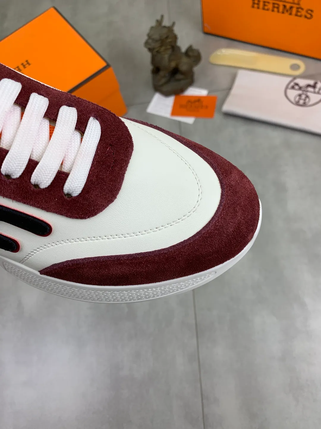 Men's shoes 💰P460 new style [HERMES] Hermès - High-end quality original order - Upper: 🔝 Napa calfskin, sewn brand 'H' totem - Inner: water-dyed cowhide - Outsole: ultra-light TPU foam; molded outsole - Ultra-high quality control·Fine workmanship: highlighted (high-end·luxury·grade) -Size: 38-44 (45 can be customized)·